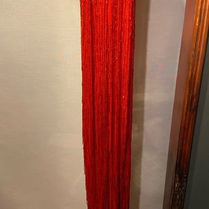 Red pure silk and beads vintage evening gown